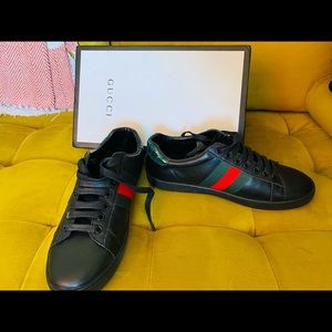 Gucci Black Ace Leather Sneaker